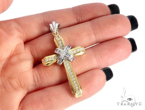 14k Two Tone Designer DX Cross, photo 5 of 7