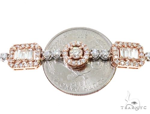14k Two Tone Rose and White Gold Diamond Chain 64967 - Image 3