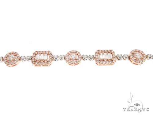 14k Two Tone Rose and White Gold Diamond Chain 64967 - Image 5