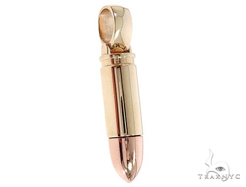14k Two Tone Yellow and Rose Gold Bullet Pendant, photo 2 of 7