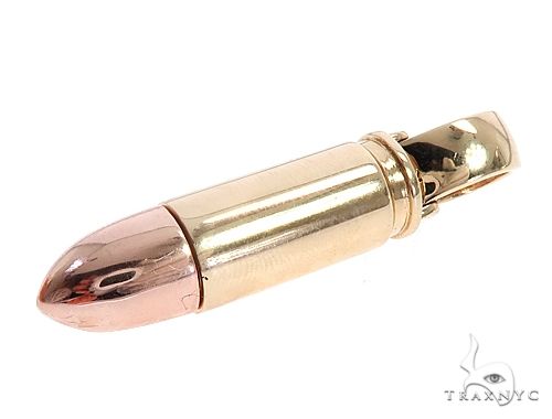 14k Two Tone Yellow and Rose Gold Bullet Pendant, photo 3 of 7