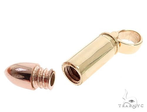 14k Two Tone Yellow and Rose Gold Bullet Pendant, photo 4 of 7
