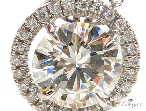 14k White Gold Pave Diamond Necklace-39991 - Image 2