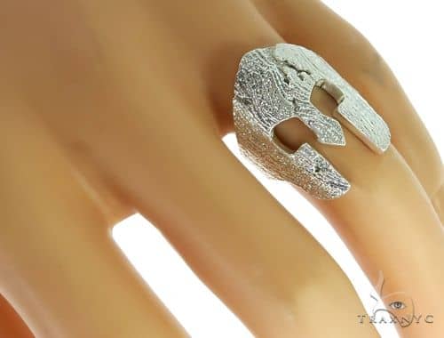 14k White Gold Spartan Mask Diamond Ring, photo 10 of 10