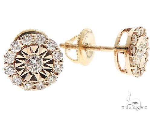 14k Gold Diamond Stud Earrings, photo 4 of 8