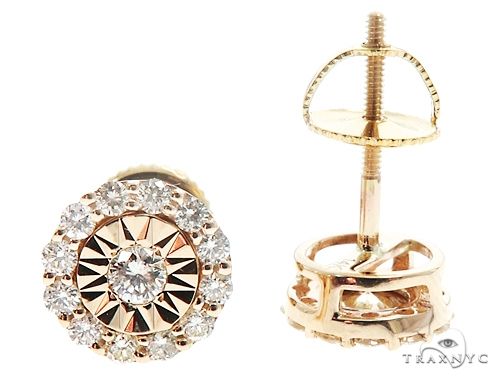 14k Gold Diamond Stud Earrings, photo 6 of 8