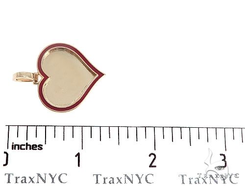 14k Yellow Gold 1 Inch Customizable Photo Heart Pendant 65043 - Image 6