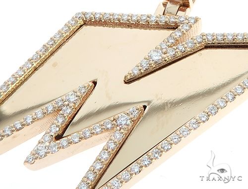 14k Yellow Gold Custom Made 'M' Pendant, photo 4 of 7