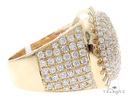 14k Yellow Gold Diamond Dome Men's Ring, photo 4 of 6