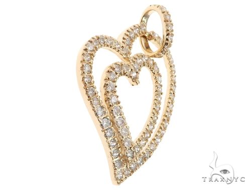 14k Yellow Gold Diamond Heart Pendant 64669 - Image 2