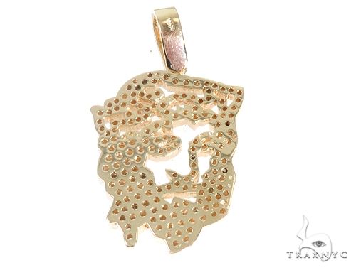 14k Yellow Gold Diamond Jesus Pendant, photo 3 of 7