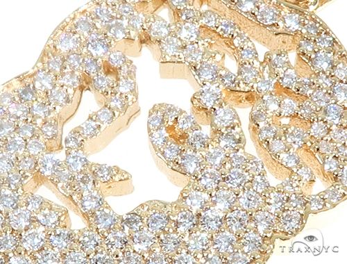14k Yellow Gold Diamond Jesus Pendant, photo 4 of 7