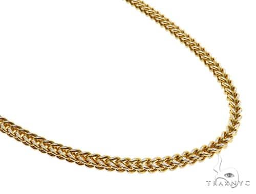 14k Yellow Gold Hollow Franco Link Chain 22 Inches 4mm 70565 - Image 2