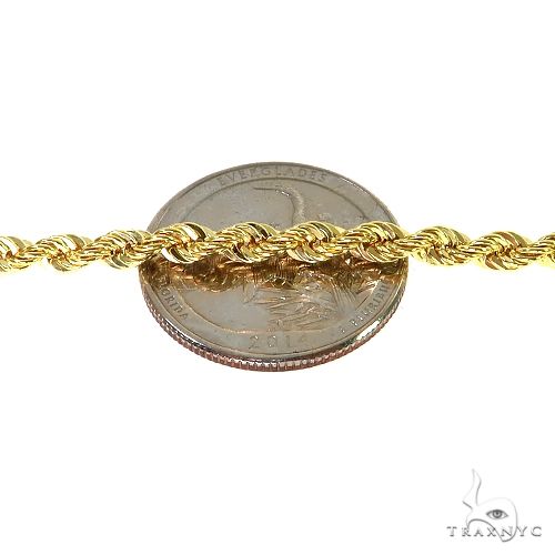 14k Yellow Gold Hollow Rope Bracelet 3.8mm 8.5 inches, photo 4 of 6