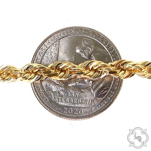 14K Gold rope chain, 4.5 mm, photo 2 of 4