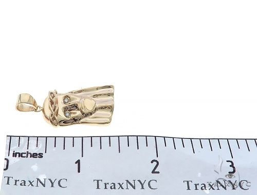 14k Yellow Gold Jesus Pendant 35495 - Image 7