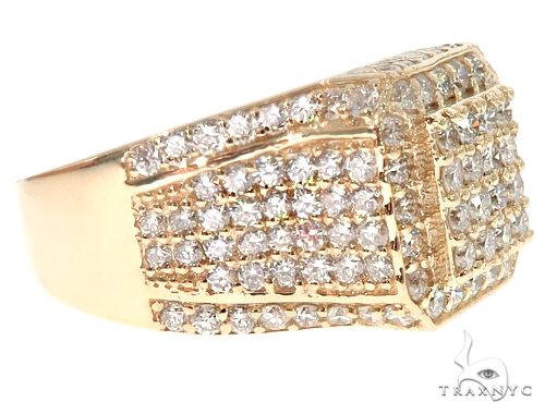 14k Yellow Gold Men's Diamond Ring, photo 3 of 8