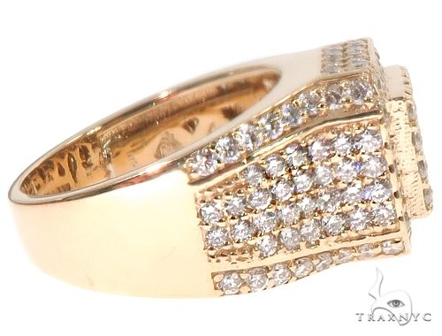 14k Yellow Gold Men's Diamond Ring, photo 4 of 8