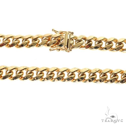 22-inch 7.5mm hollow Miami Cuban chain in polished 14k yellow gold for men, photo 4 of 6