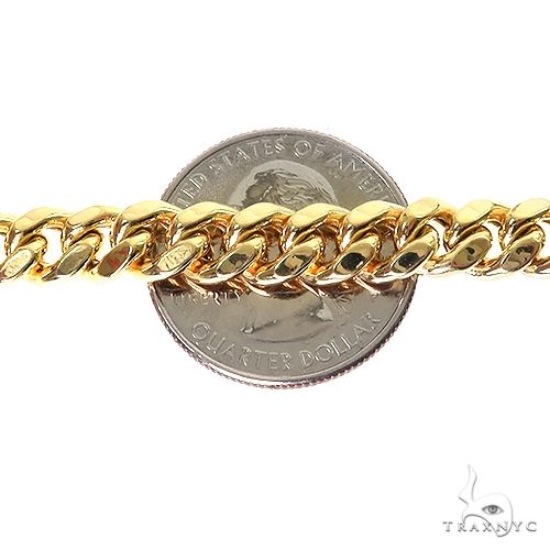 22-inch 7.5mm hollow Miami Cuban chain in polished 14k yellow gold for men, photo 5 of 6