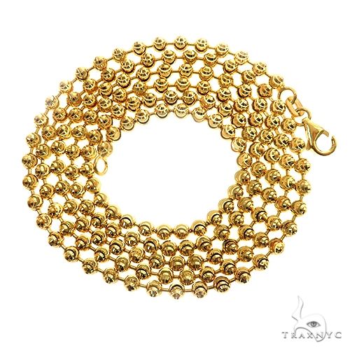 14k Yellow Gold Moon Cut Diamond Cut Link Chain 3mm 24 inches 70181 - Image 3