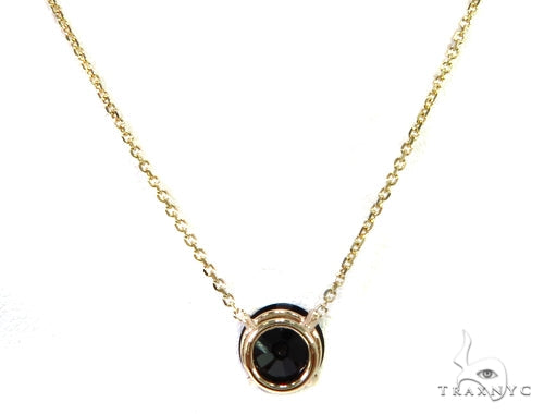 14k Yellow Gold Onyx Necklace & Earrings Set 40029 - Image 7
