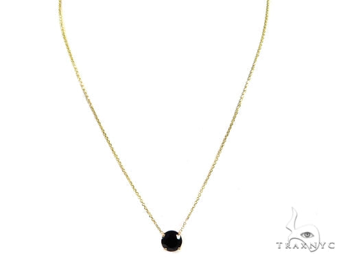 14k Yellow Gold Onyx Necklace & Earrings Set 40029 - Image 8