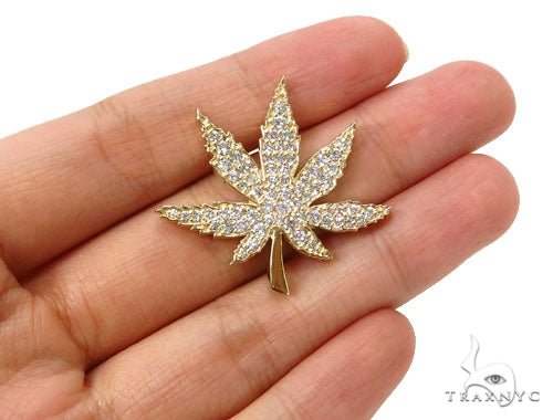14k Diamond Maple Leaf Pendant 39993 - Image 9