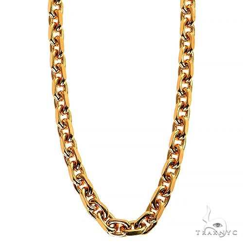 14k Yellow Gold Solid Anchor Link Diamond Cut Chain 4mm 22 inches 69616 - Image 1