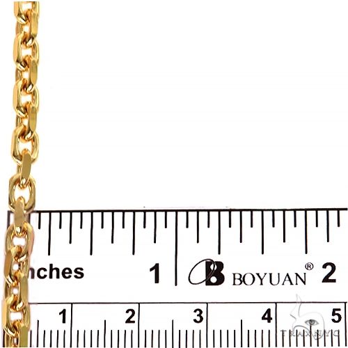 14k Yellow Gold Solid Anchor Link Diamond Cut Chain 4mm 22 inches 69616 - Image 6
