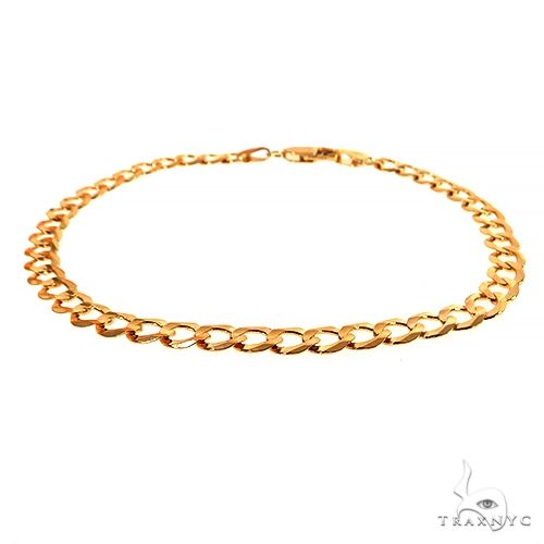 14k yellow gold 3.6mm solid curb link bracelet, 7-inch men's and women's jewelry gift
