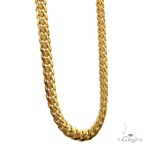 24-inch 5mm solid 14k yellow gold Miami Cuban link chain for men