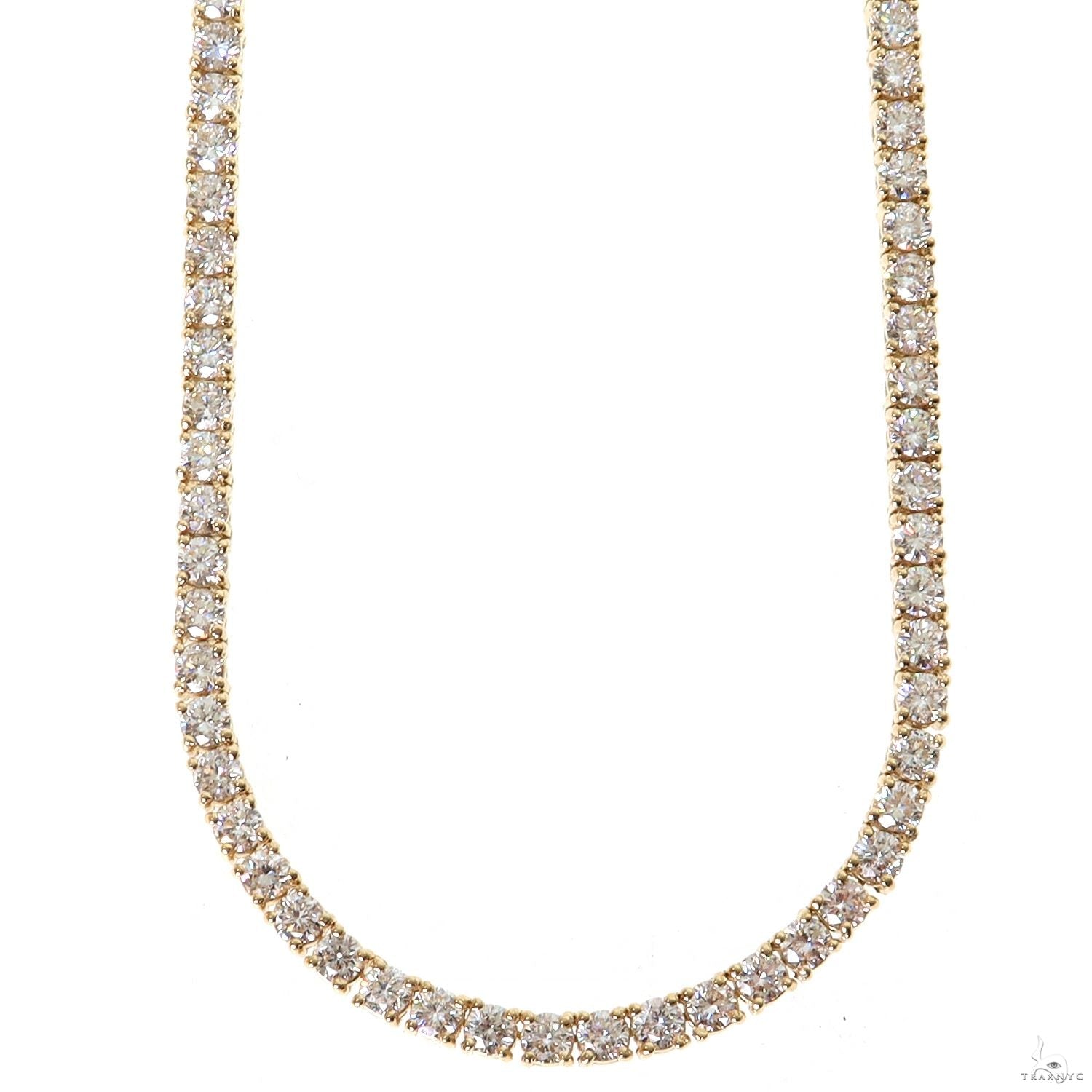 18k ゴールド チェーンネックレス 14k Yellow Gold Tennis chain 7pt 3.3mm 22 inches 69573 | TraxNYC