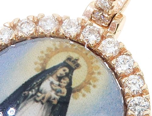 14k Yellow Gold Diamond Photo Pendant, photo 4 of 7