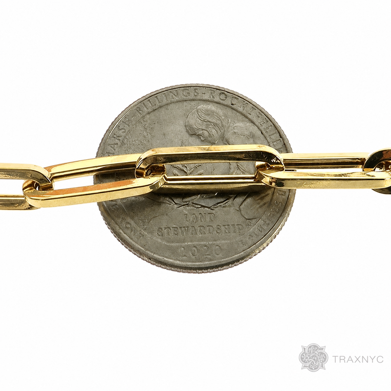 14k Yellow Gold Solid Paper Clip Link Chain 4.8mm 22 inches, photo 3 of 4