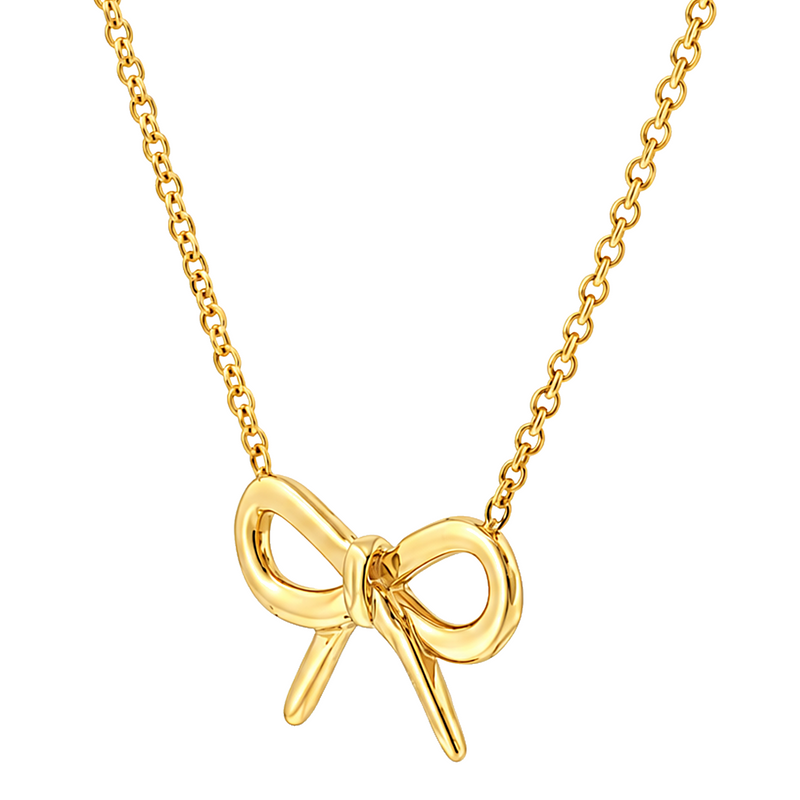 14k Gold Ribbon Necklace, view 2