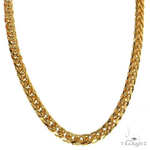 ハン14k（mix） 14k Yellow Gold Solid Thin Wheat chain 3.5mm 22 inches | TraxNYC