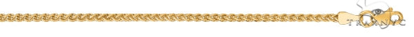 16-inch 14K yellow gold wheat, 2.1mm links, polished finish
