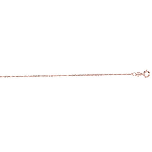 Polished 14K yellow gold cable chain, 18 in, 1.1 mm links