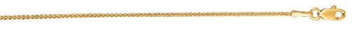 14K yellow gold wheat at 1.2mm, 18-inch length, mirror finish