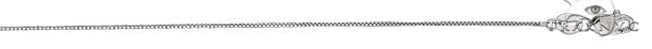 14K white gold box, 0.6mm wide, 20 inches, high polish