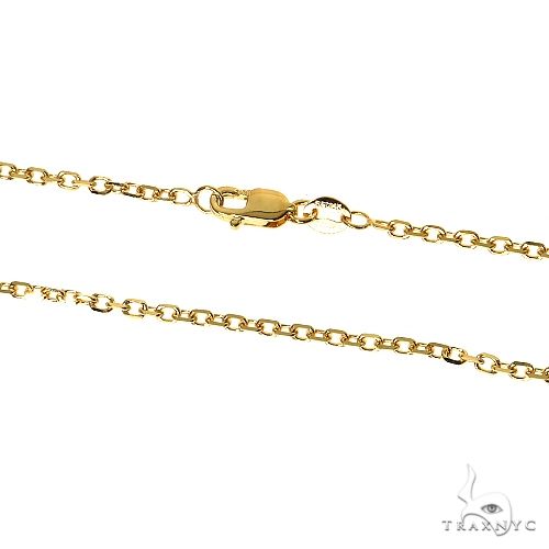 14K Solid Yellow Gold Diamond Cut Cable Link Chain 1.5mm, photo 3 of 5
