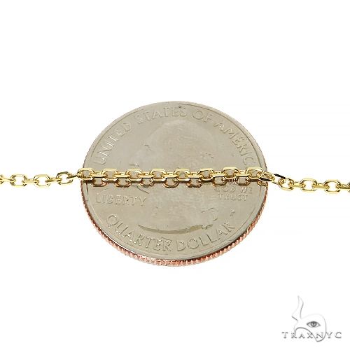 14K Solid Yellow Gold Diamond Cut Cable Link Chain 1.5mm, photo 4 of 5