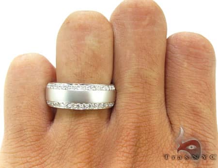 14k White Gold Diamond Ring Wedding Band, photo 8 of 8