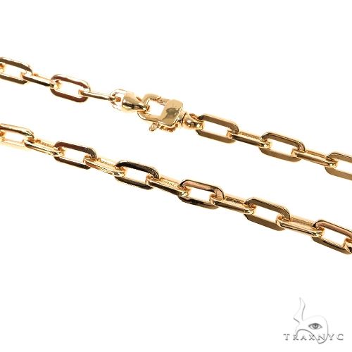18K yellow gold anchor cable link chain men’s 19 inches 5mm sturdy design
