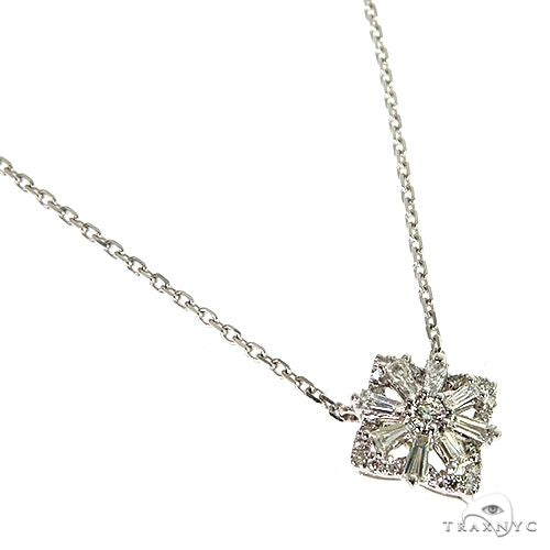 18K Gold Baguette Diamond Necklace 67913 - Image 2