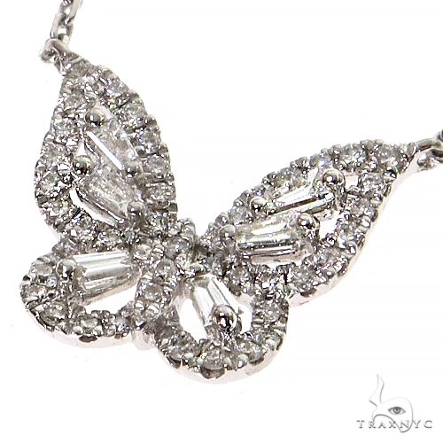 18K Gold Baguette Diamond Necklace 68514 - Image 3