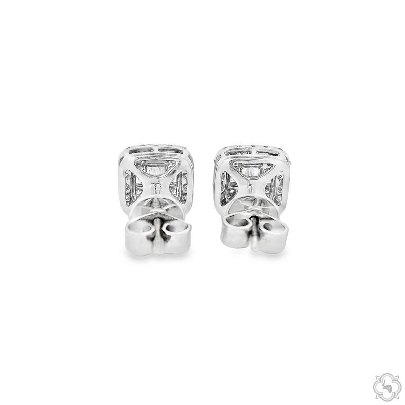 18K Gold Baguette Diamond Earrings, photo 4 of 7