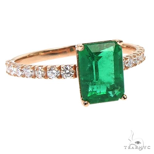 18K Gold Emerald Diamond Ring 67568 - Image 2