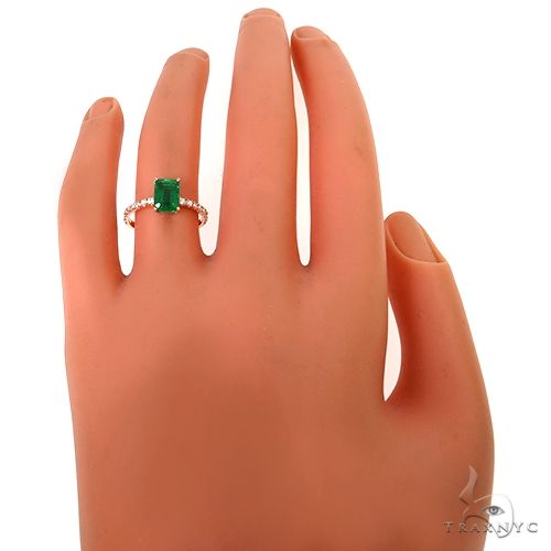 18K Gold Emerald Diamond Ring 67568 - Image 6